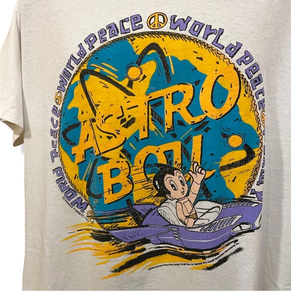 Rare Vintage 1991 Astro Boy World Peace T-Shirt - Picture 2 of 4